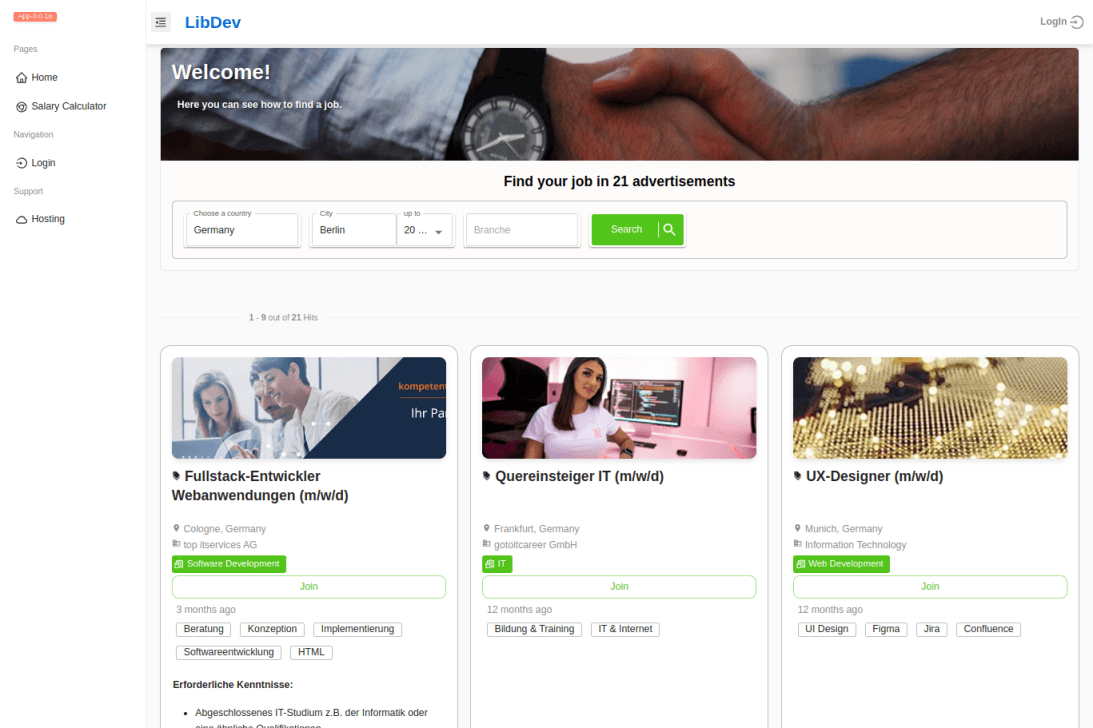 LibDev - Платформа за обяви и CV на React - профили, кандидатстване, директен контакт.